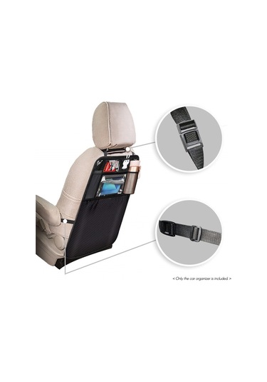Youtek Araba Arka Koltuk Koruyucu Organizer Çantası - Su Geçirmez Nylon-pvc, 5 Bölmeli, 10.5 İnç Tablet Tutucu, Çocuk Eğlencesi Ve Depolama, Siyah, 1 Adet Siyah