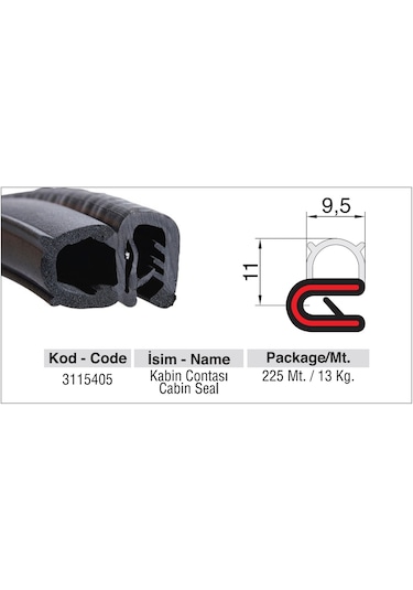 25.Mt Kaliteli Epdm Yandan Takılan Geçmeli Conta