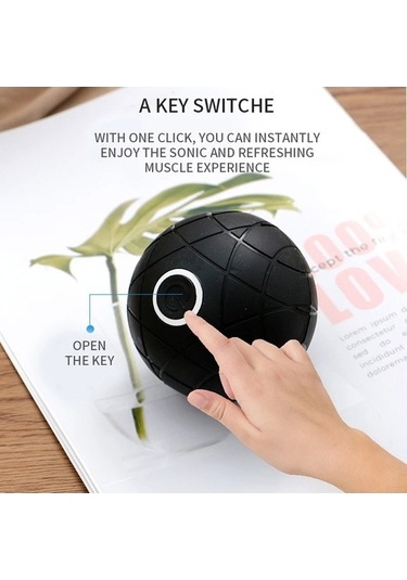 Dm 3d Titreşimli Yoga Topu - Kas Gevşetme, Masaj, Fitness, Şarj Edilebilir Silikon El Topu Siyah Gri Gri - Siyah