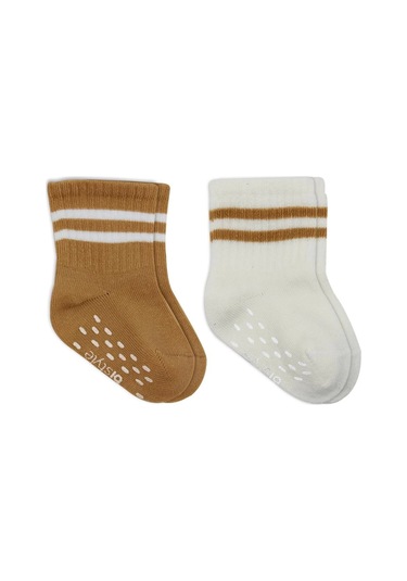 Bistyle Çemberli Kaymaz Soket Çorap 2'li Bs10125 Ekru Hardal Ekru Hardal