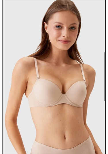 Ten Rengi Destekli Pop Up Dolgulu Sütyen Beyaz