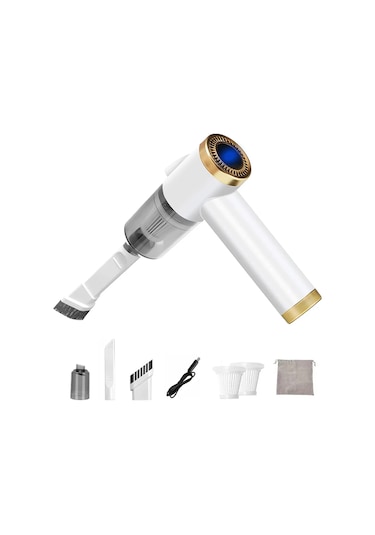 Ximistore9 El Fırçası Süpürge - 9000pa Güçlü Baskı, 4000mah Şarjlı, Ev, Araba Ve Masalarda Kullanım, Taşınabilir Mini Tasarım Beyaz