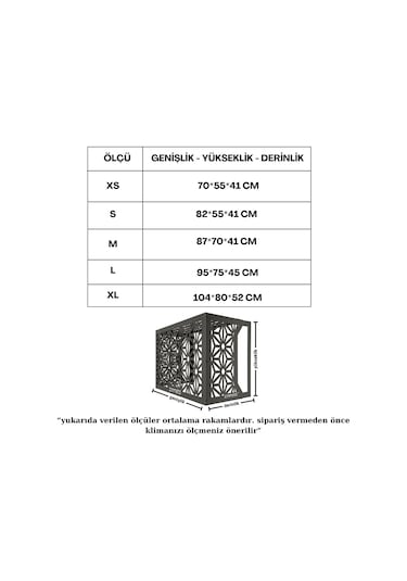 Forest Klima Motoru Gizleme Kafesi Ral 9003 Beyaz 87x70x41 Cm