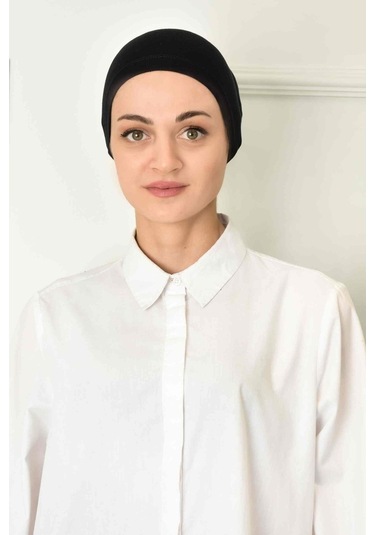 Geçmeli Dikişli Bone Siyah Çok Renkli