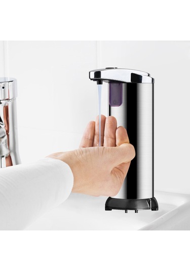 Yifomall Otomatik Algılayıcı Köpük Sabun Dağıtıcı 250ml Gümüş Ipx7 Su Geçirmez Elle Dokunmadan El Dezenfeksiyonu Pil Dahil Değil Diğer