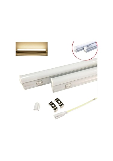 Cata Ct-2466 T5 Bant Armatürü Eklenebilir Anahtarlı 5w Ledli Beyaz Kasa Günışığı 3200k 31cm Beyaz