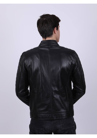 New Zaya Leather Erkek Siyah Hakiki Deri Ceket (466905892) Siyah