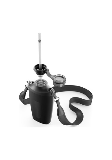 23oz Paslanmaz Çelik Seyahat Şişesi Taşınabilir Spor Su Şişesi Omuz Askılı Pembe