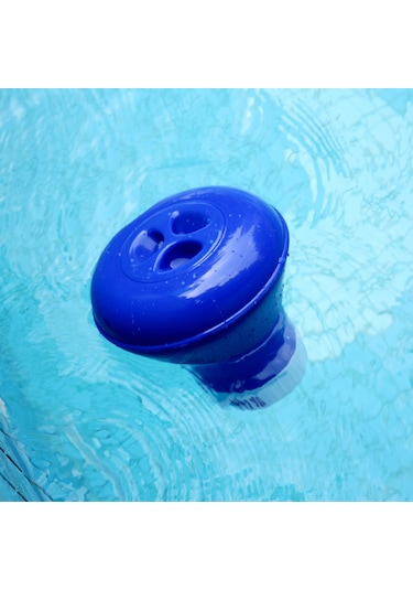 Xiyyadms 8 İnç Termometreli Yüzen Klor Tablet Dispenseri, Mavi-beyaz Renk, Pp Malzeme, 185mm Yükseklik