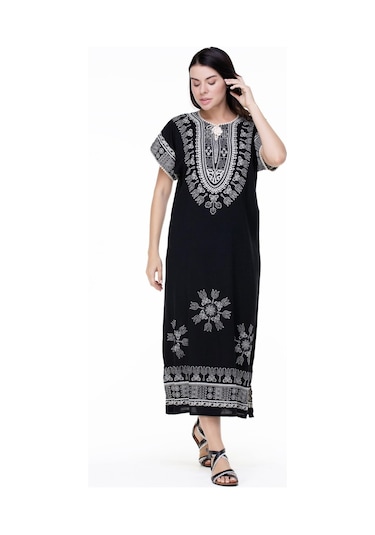 Kısa Kol Pamuk Hitit Uzun Elbise Saray Siyah Sry Syh-saray Siyah