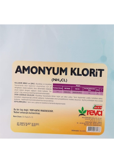 Retox Amonyum Klorit Hayvan Yem Katkı-Premix
