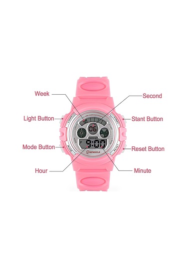 5-12 Yaş Çocuklar İçin Alarmlı Su Geçirmez Çok Fonksiyonlu Spor Açık Hava Kol Saati Erkek Kız Çocuk Dijital Saat Diğer