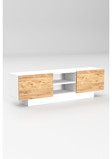 Dora Tv Sehpası, Tv Standı, Televizyon Ünitesi Beyaz - Atlantik Çam