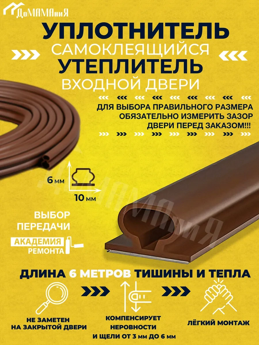 Domamania Kapılar İçin Kendinden Yapışkanlı 10 6 Mm Conta Köpüğü 264176895 6