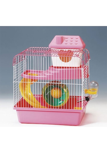 EuroGold Hamster Kafesi Pembe Beyaz 23 x 17 x 25 CM