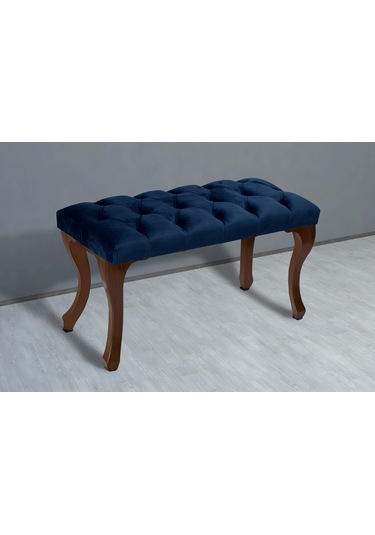 Gazzini Classic Chester Model Kapitoneli Puf, Ceviz Mavi