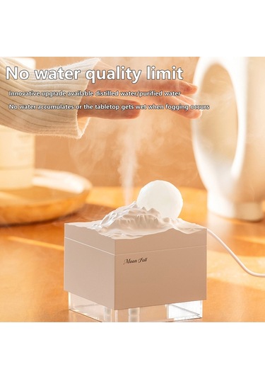 Moon Meteorite Mini Nemlendirici Renkli Gece Işıklı Beyaz