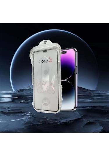 Kilifone - İphone Uyumlu İphone 14 Pro Max - Ekran Koruyucu Kolay Uygulama Aparatlı 5d Magic Cam Ekran Koruma
