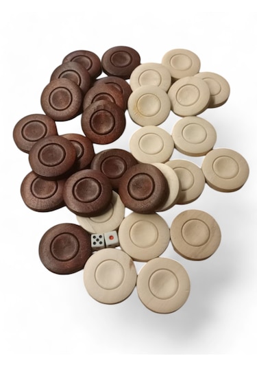 Simya Şimşir Ağacı Tavla Pulu 35 Mm