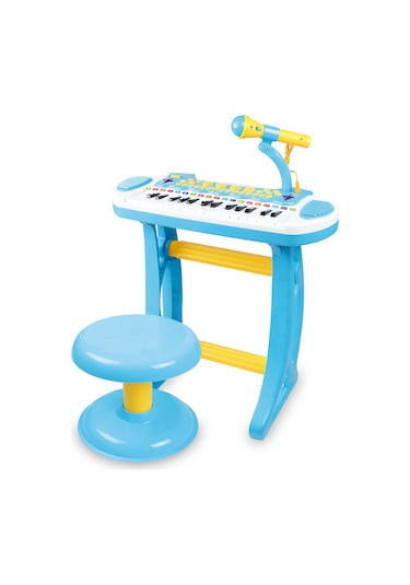 Vardem Mikrofonlu 24 Tuşlu Mp3 Çalar Mini Piyano Mavi
