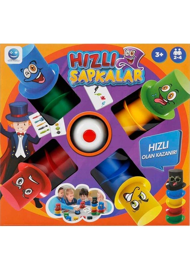Hızlı Şapkalar Kutu Oyunu - Çocuklar İçin Refleks, Zeka Ve Dikkat Geliştirici Eğitici Aile Oyunu