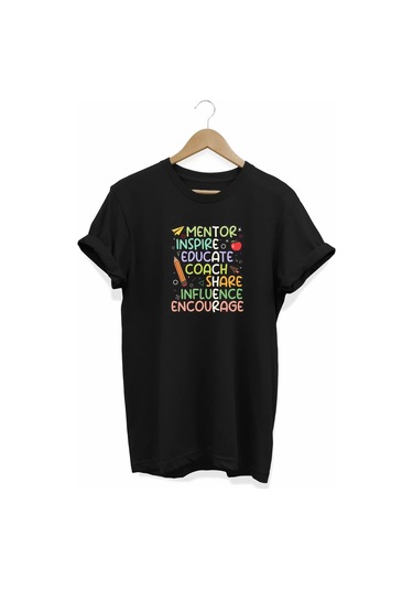 Tarzyeri 24 Kasım Öğretmenler Günü Baskılı T-shirt - Siyah Siyah