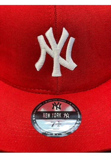 Hamze Ny Yankees New York Nakış Hip Hop Snapback Rapper Şapka Cap Kırmızı