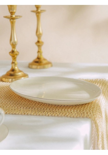 Sl Home "kasakaron" Porselen Servis Tabağı 25,4x18,5 Cm 288372236 Beyaz