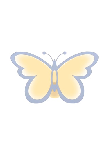 Skycity Led Mavi Kelebek Duvar Lambası - Yatak Odası Koridor Dekorasyonu - Isı Beyazı 12w Akrilik Tasarım Ilık Beyaz