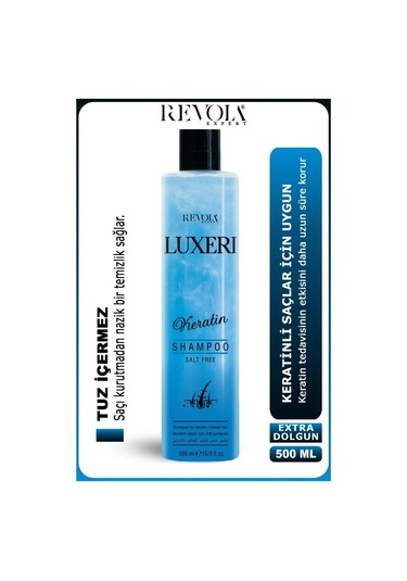 Revola Luxeri Tuzsuz Şampuan Keratinli Saçlara Özel 500 Ml Keratin İşlem Görmüş