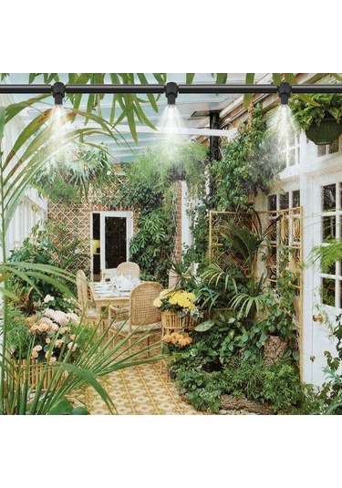 Pazly Dış Mekan Soğutma Buhar Sistemi, 16m Boru, 15 Buhar Başlığı, Su Atomizasyonu, Dıy Montaj, Avrupa Standartı, Siyah