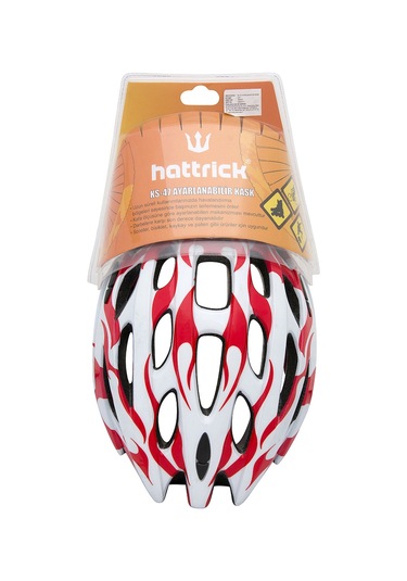 Hattrick Ayarlanabilir Kask Ks-47 Beyaz - Kırmızı