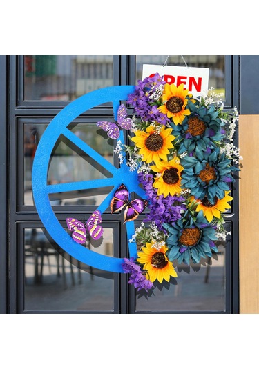 Suntek Çelenk Yapay Ayçiçeği Masa Centerpiece Tüm Yıl