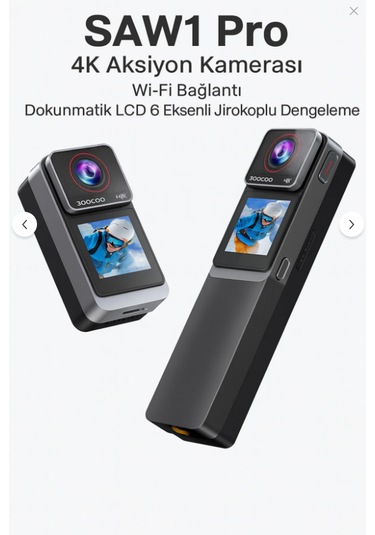 Saw1 Pro 4k Aksiyon Kamerası Wi-fi Bağlantı Dokunmatik Lcd 6 Eksenli Jiroskoplu Dengeleme