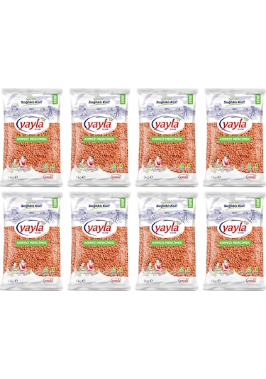 Yayla Bakliyat Kırmızı Mercimek 8 x 1 KG