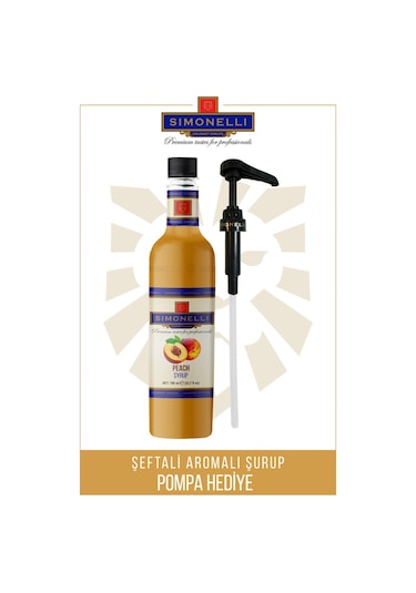 Simoenlli Kahve Şurubu Şeftali 700 ML + Pompa Simonelli