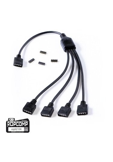 Ropcomp Pc Kasa Ve Led Aydınlatma İçin 4 Çıkışlı 4-pin Rgb Splitter 30 Cm