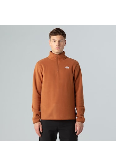 The North Face M Glacier Fleece 1/4 Zip Jacket Erkek Polar-30557 Kahverengi