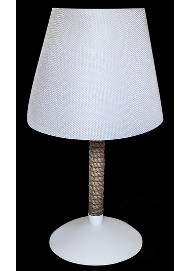 Zen Abajur Masa Lambası Halatlı Beyaz