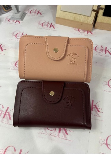 Bonita Bordo Çok Bölmeli Cüzdan Premium Kalite Pudra