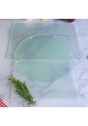 Decorita  |Cam Kesme Tablası | 3'lü Takım | Satina Cam