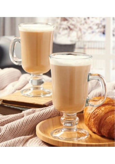Irish Coffee 6 Adet Kulplu Latte Cappucino,filtre Kahve,mocha,nescafe,americano,espreso Bardağı.