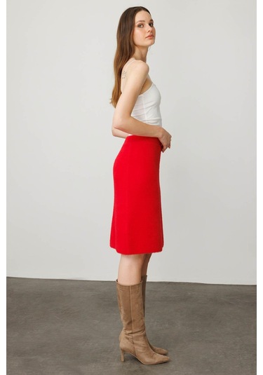 Kadın Triko Kısa Etek Y.kırmızı Y.kırmızı