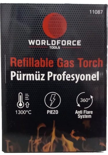 Worldforce Profesyonel Pürmüz Kamp Çakmağı Yüksek Isı Üretir N11.3466 Gri