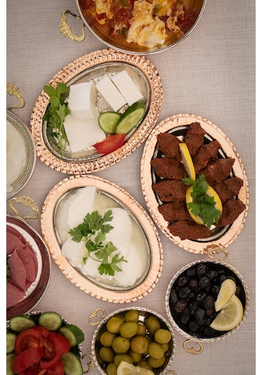 Bakır Sunum Tabağı 1 Adet Metalik