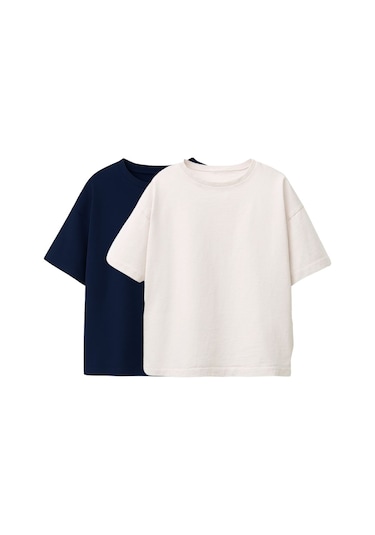 Zuzunga Basic 2'li Unisex Bisiklet Yaka T-shirt Lacivert - Beyaz Beyaz - Lacivert