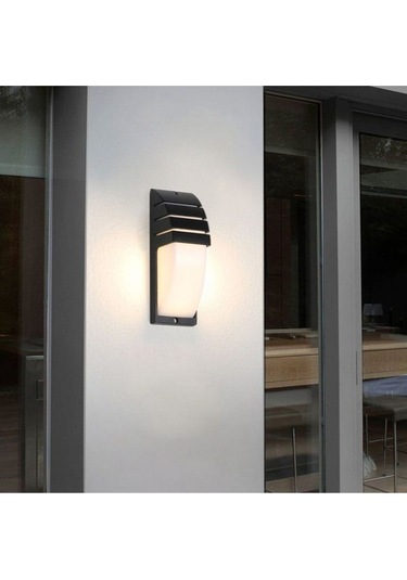 24 Watt Beyaz Işık Ledli Bahçe, Balkon, Teras, Kamelya, Veranda, Banyo Apliği, Dekoratif Led Armatür Siyah