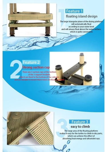 Su Kaplumbağaları İçin Büyük Kaplumbağa Basma Platformu, Kaplumbağa Severler İçin Kaplumbağa Platformu, Boyut: L