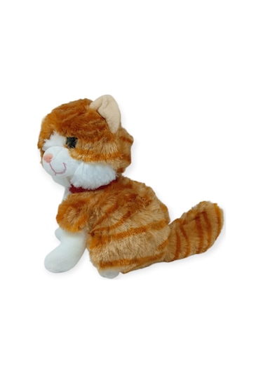 Sesli Peluş Kedi 25 Cm - Sarı Sarı