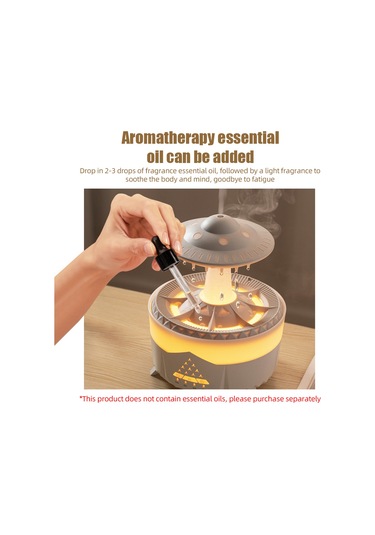 Hangfox Beyaz Ufo Stili Ev Odası Nemlendirici: 350ml, 7 Renk Işık, Uyku Modu, Yağ Ekleme, 2-4-8 Saat Zamanlayıcı, Su Yokken Otomatik Kapatma, Kumandalı, 220v Avrupa Standartı